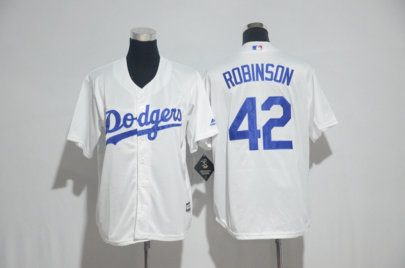 Youth 2017 MLB Los Angeles Dodgers #42 Robinson White Jerseys->youth mlb jersey->Youth Jersey